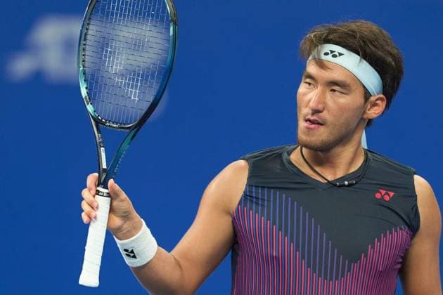 HANGZHOU, CHINA - SEPTEMBER 20: Bu Yunchaokete of China reacts in the Men s Single Round of 16 match against Karen Khachanov of Russia on day 3 of 2024 Hangzhou Open at the Hangzhou Olympic Sports Expo Center on September 20, 2024 in Hangzhou, Zhejiang Province of China.  Copyright: xVCGx 111519254888