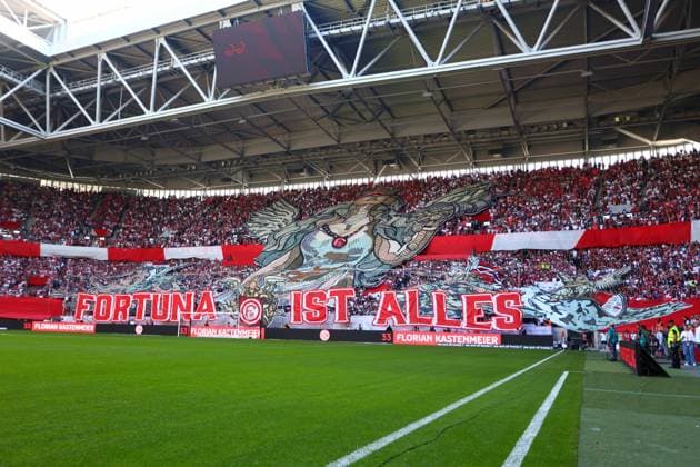 Duesseldorf Fans Fortuna Duesseldorf , Choreo, Fortuna Duesseldorf vs 1 FC Koeln, Fußball, 2 Bundesliga, 6 Spieltag, Saison 2024 2025, 21 09 2024 DFL REGULATIONS PROHIBIT ANY USE OF PHOTOGRAPHS AS IMAGE SEQUENCES AND OR QUASI VIDEO Foto kolbert press Ant Palmer Merkur Spiel Arena NRW Germany Copyright: xkolbert-press AntxPalmerx