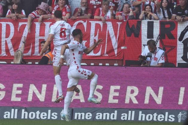 GER, 2 FBL Fortuna Duesseldorf vs 1 FC Koeln 21 09 2024, Merkur Spiel Arena, Duesseldorf, GER, 2 FBL Fortuna Duesseldorf vs 1 FC Koeln, in the picture goal celebration jubilation, Eric Martel FC Koeln 6 , nordphotoxGmbHx xMeuter nph00351