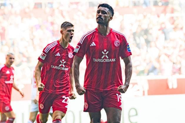DUESSELDORF, GERMANY - 21 SEPTEMBER, 2024: Emmanuel Iyoha, The football match of 2.Bundesliga Fortuna Duesseldorf vs. 1.FC Koeln at Mercur Spiel Arena  Copyright: xVITALIIxKLIUIEVx