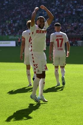 Duesseldorf, Merkusr Spielarena, 21 09 24, GER, Herren, 2 Bundesliga, Saison 2024 2025, Fortuna Duesseldorf 1 FC Koeln Bild Linton MAINA Koeln jubilates after his goal for 1 2 Only for editorial use DFL regulations prohibit any use of photographs as image sequences and or quasi video NRW Germany