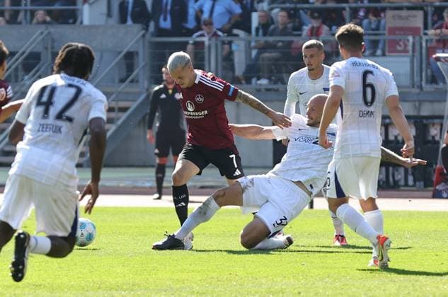 21 09 2024 Soccer Season 2024 2025 2 Soccer Bundesliga 06 Matchday 1 FC Nürnberg FCN Club Hertha BSC Berlin HBSC Sportfoto Zink DaMa xdaxmax DFL regulations prohibit any use of photographs as image sequences and or quasi video only for editorial use Florian Pick 7, 1 FC Nürnberg FCN Toni Leistner 37, Hertha BSC Berlin