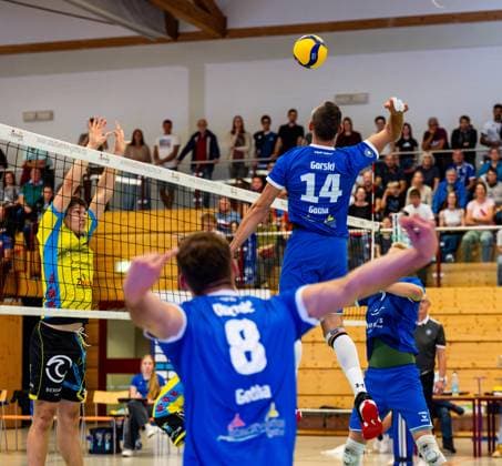 21 09 2024, GER, Volleyball, 2 BL Maenner Sued, Season 2024 2025, 1 Matchday, Blue Volleys Gotha TSV Mimmenhausen Tomasz Gorski Blue Volleys Gotha 99867 Gotha Sporthalle Sportanlage Ernesti Thüringen Germany