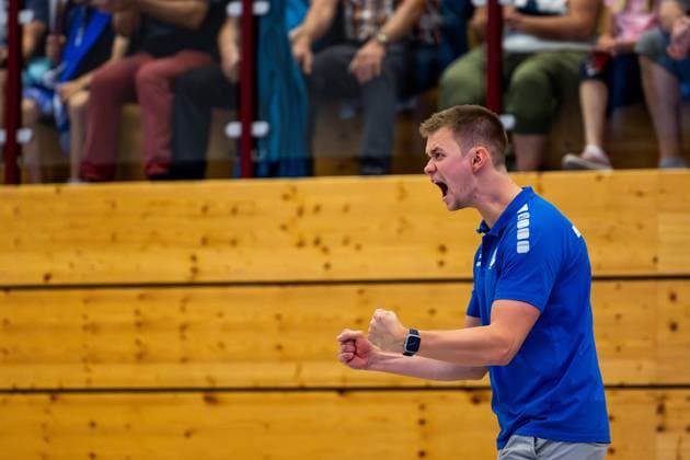 21 09 2024, GER, Volleyball, 2 BL Maenner Sued, Season 2024 2025, 1 Matchday, Blue Volleys Gotha TSV Mimmenhausen Robert Werner Blue Volleys Gotha 99867 Gotha Sporthalle Sportanlage Ernesti Thüringen Germany