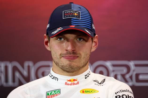 F1 Grand Prix Of Singapore - Qualifying Max Verstappen of the Netherlands and Red Bull Racing-Honda RBPT sits in a media conference following qualifying ahead of the F1 Grand Prix of Singapore at Marina Bay Street Circuit in Singapore, Singapore, on September 21, 2024. Singapore Singapore  Copyright: xMorganxHancockx originalFilename:hancock-f1grandp240922_npPzI.jpg