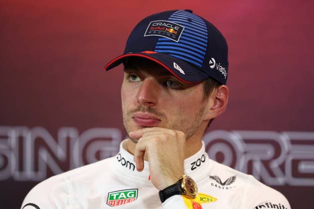 F1 Grand Prix Of Singapore - Qualifying Max Verstappen of the Netherlands and Red Bull Racing-Honda RBPT reacts in a media conference following qualifying ahead of the F1 Grand Prix of Singapore at Marina Bay Street Circuit in Singapore, Singapore, on September 21, 2024. Singapore Singapore  Copyright: xMorganxHancockx originalFilename:hancock-f1grandp240922_npywG.jpg