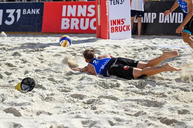 BEACHVOLLEYBALL - MEVZA Beach Event INNSBRUCK,AUSTRIA,22.SEP.24 - Beach volleyball, Beachvolleyball - MEVZA Beach Event. Image shows Moritz Kindl (AUT).  GEPAxpictures xDanielxSchoenherr