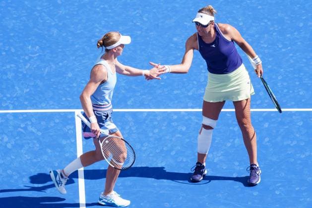 2024 WTA, Tennis Damen tennis Hana Bank Korea Open SEOUL, SOUTH KOREA, SEP 22: Liudmila Samsonova (Russia), Nicole Melichar-Martinez (UNITED STATES) during WTA Tour tennis Hana Bank Korea Open Doubles final at the seoul olympic park tennis center in Seoul, South Korea, on September 22, 2024. Seoul the Seoul Olympic Park Tennis Ce South Korea 8112_280385 Copyright: xStevexChoxKyewoong PentaxPressx