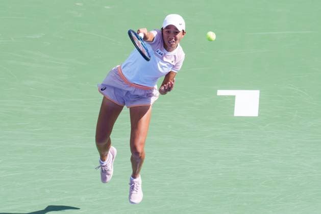 2024 WTA, Tennis Damen tennis Hana Bank Korea Open SEOUL, SOUTH KOREA, SEP 22: Shuai Zhang (CHINA) during WTA Tour tennis Hana Bank Korea Open Doubles final at the seoul olympic park tennis center in Seoul, South Korea, on September 22, 2024. Seoul the Seoul Olympic Park Tennis Ce South Korea 8112_280387 Copyright: xStevexChoxKyewoong PentaxPressx