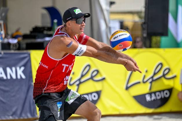 BEACHVOLLEYBALL - MEVZA Beach Event INNSBRUCK,AUSTRIA,22.SEP.24 - Beach volleyball, Beachvolleyball - MEVZA Beach Event. Image shows Paul Pascariuc (AUT).  GEPAxpictures xDanielxSchoenherr
