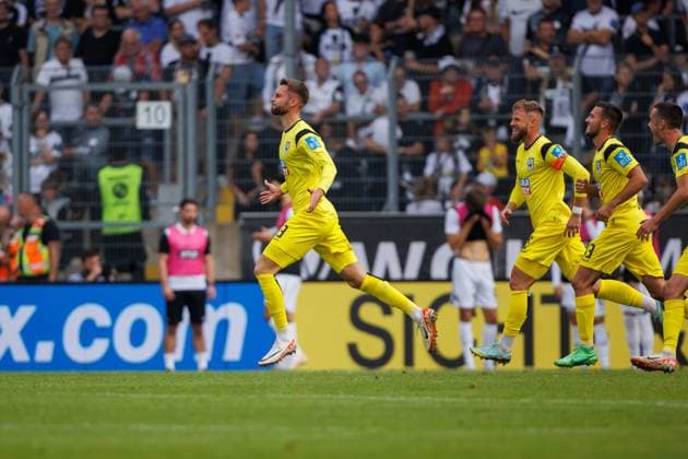 Felix Higl SSV 1846 Ulm celebrates the goal for 0 2, SV Elversberg vs SSV 1846 Ulm, Soccer, 2 Bundesliga, Matchday 6, Season 2024 2025, 22 09 2024 SV Elversberg vs SSV 1846 Ulm, Soccer, 2 Bundesliga, Matchday 6, Season 2024 2025, 22 09 2024 Copyright: xEibner-Pressefoto AlexanderxNeisx EP_ANS