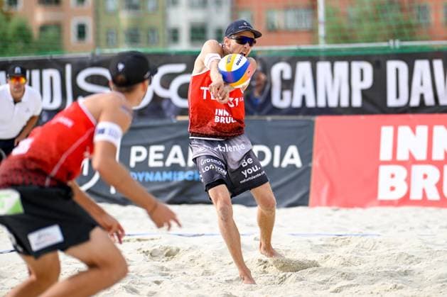 BEACHVOLLEYBALL - MEVZA Beach Event INNSBRUCK,AUSTRIA,22.SEP.24 - Beach volleyball, Beachvolleyball - MEVZA Beach Event. Image shows Florian Schnetzer (AUT).  GEPAxpictures xDanielxSchoenherr