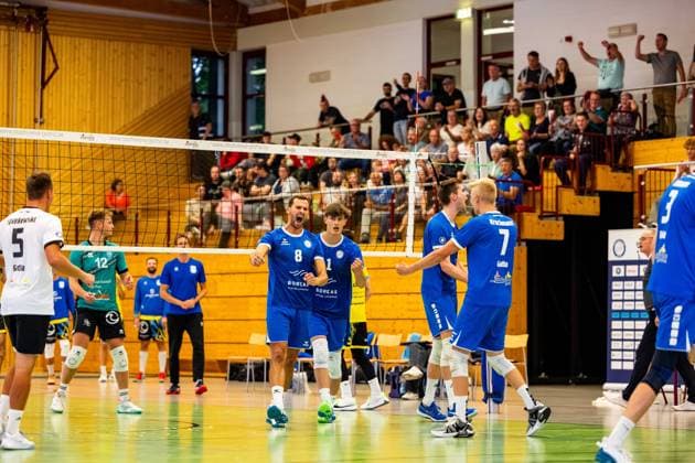 21 09 2024, GER, Volleyball, 2 BL Maenner Sued, Season 2024 2025, 1 Matchday, Blue Volleys Gotha TSV Mimmenhausen Dominik Duchac Blue Volleys Gotha 99867 Gotha Sporthalle Sportanlage Ernesti Thüringen Germany