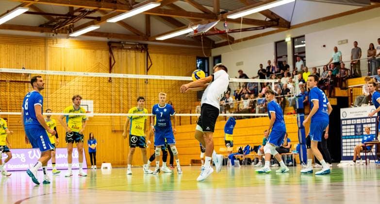 21 09 2024, GER, Volleyball, 2 BL Maenner Sued, Season 2024 2025, 1 Matchday, Blue Volleys Gotha TSV Mimmenhausen Len Spankowski Blue Volleys Gotha 99867 Gotha Sporthalle Sportanlage Ernesti Thüringen Germany
