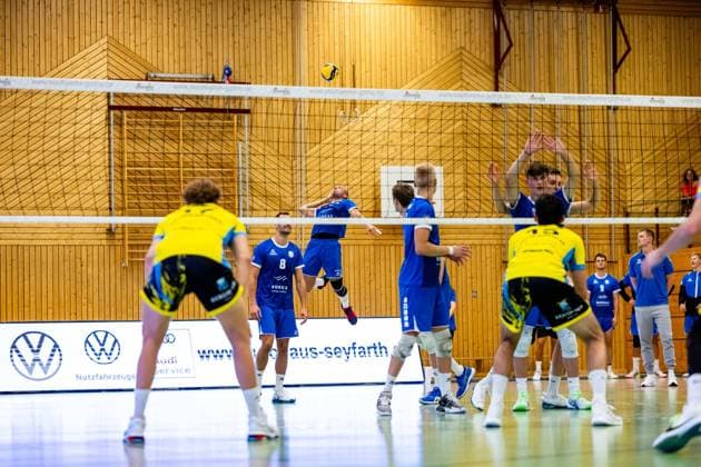 21 09 2024, GER, Volleyball, 2 BL Maenner Sued, Season 2024 2025, 1 Matchday, Blue Volleys Gotha TSV Mimmenhausen Tomasz Gorski Blue Volleys Gotha 99867 Gotha Sporthalle Sportanlage Ernesti Thüringen Germany