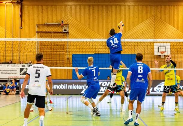 21 09 2024, GER, Volleyball, 2 BL Maenner Sued, Season 2024 2025, 1 Matchday, Blue Volleys Gotha TSV Mimmenhausen Tomasz Gorski Blue Volleys Gotha 99867 Gotha Sporthalle Sportanlage Ernesti Thüringen Germany