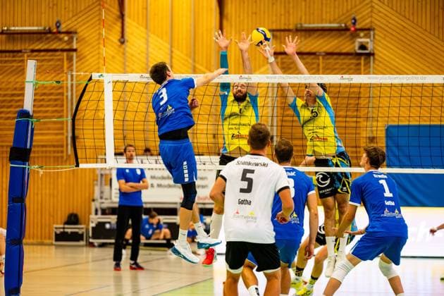 21 09 2024, GER, Volleyball, 2 BL Maenner Sued, Season 2024 2025, 1 Matchday, Blue Volleys Gotha TSV Mimmenhausen Christoph Assmann Blue Volleys Gotha 99867 Gotha Sporthalle Sportanlage Ernesti Thüringen Germany