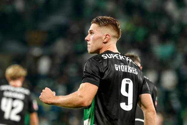 Viktor Gyökeres forward of Sporting CP celebrates after scoring a goal during the Liga Portugal Betclic match between Sporting CP and AVS Futebol at Estadio Jose de Alvalade on September 22th, 2024 in Lisbon, Portugal. Liga Portugal Betclic - Sporting CP vs AVS Futebol (Valter Gouveia SPP) Copyright: xValterxGouveia SPPx spp-en-VaGo-VG_L2466