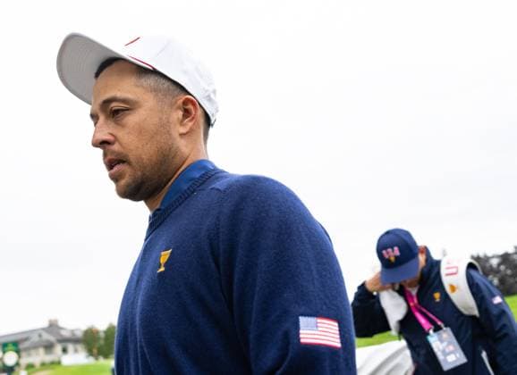 September 23, 2024, Montreal, Pq, CANADA: United States team member Xander Schauffele arrives for practice at the Presidents Cup golf tournament at the Royal Montreal Golf Club, Monday, Sept. 23, 2024 in Montreal. Canada News - September 23, 2024  - ZUMAc35_ 20240923_zaf_c35_035 Copyright: xChristinnexMuschix