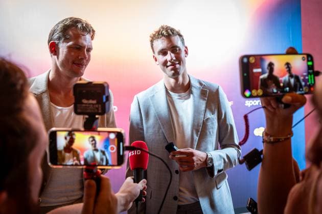 Basketball Berlin 24 09 2024 Premiere of the 4-part documentary series by Thomas Pletzinger and Timon Modersohn both not in the picture The Wagner Brothers at the Colosseum Filmtheater in Prenzlauer Berg Franz Wagner and Moritz Wagner