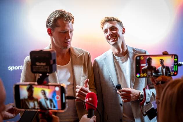 Basketball Berlin 24 09 2024 Premiere of the 4-part documentary series by Thomas Pletzinger and Timon Modersohn both not in the picture The Wagner Brothers at the Colosseum Filmtheater in Prenzlauer Berg Franz Wagner and Moritz Wagner
