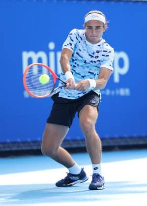 Mattia Bellucci ITA , Konishita Group Japan Open Tennis Championships, Tokyo, Japan Tennis Japan Open Tennis Championships 2024 ATP 500 Ariake Coliseum Tokyo Japan September 24, 2024 Copyright: xJuergenxHasenkopfx