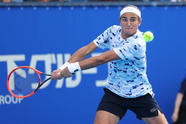 Mattia Bellucci ITA , Konishita Group Japan Open Tennis Championships, Tokyo, Japan Tennis Japan Open Tennis Championships 2024 ATP 500 Ariake Coliseum Tokyo Japan September 24, 2024 Copyright: xJuergenxHasenkopfx