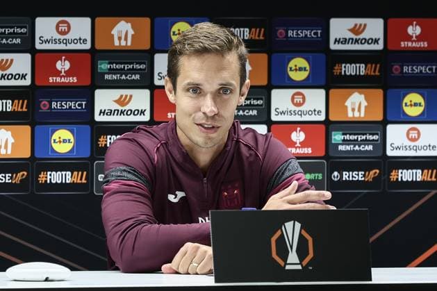 Anderlecht s head coach ad-interim David Hubert pictured during a press conference, PK, Pressekonferenz of Belgian first division soccer team RSC Anderlecht about the first Europa League game against Hungarian team Ferencvaros, in Brussels, Tuesday 24 September 2024. BRUNOxFAHY  x101285820x