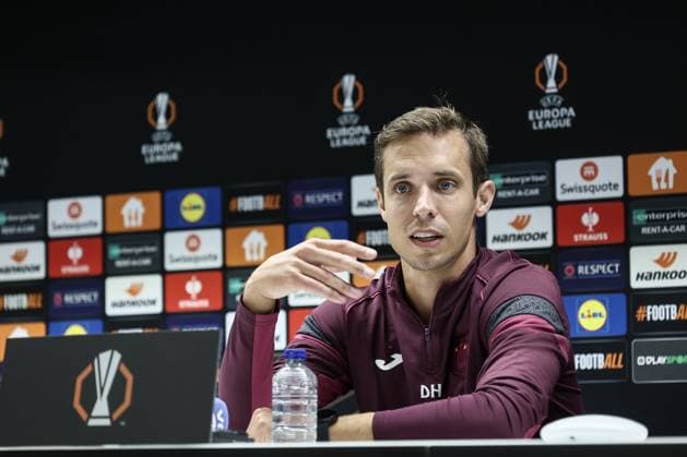 Anderlecht s head coach ad-interim David Hubert pictured during a press conference, PK, Pressekonferenz of Belgian first division soccer team RSC Anderlecht about the first Europa League game against Hungarian team Ferencvaros, in Brussels, Tuesday 24 September 2024. BRUNOxFAHY  x101286031x
