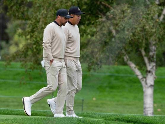 September 24, 2024, Montreal, Pq, CANADA: International team members Jason Day of Australia, and Sungjae Im of South Korea, walk together during practice at the Presidents Cup golf tournament at the Royal Montreal Golf Club, in Montreal, Tuesday, Sept. 24, 2024. Canada News - September 24, 2024 - ZUMAc35_ 20240924_zaf_c35_040 Copyright: xChristinnexMuschix