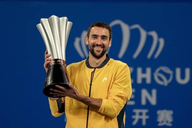 Bilder des Jahres 2024, Sport 09 September Sport Themen der Woche KW39 Sport Bilder des Tages HANGZHOU, CHINA - SEPTEMBER 24: Champion Marin Cilic of Croatia poses with trophy after winning the Men s Singles Final match against Zhang Zhizhen of China on day 7 of 2024 Hangzhou Open at the Hangzhou Olympic Sports Expo Center on September 24, 2024 in Hangzhou, Zhejiang Province of China.  Copyright: xVCGx 111519907166