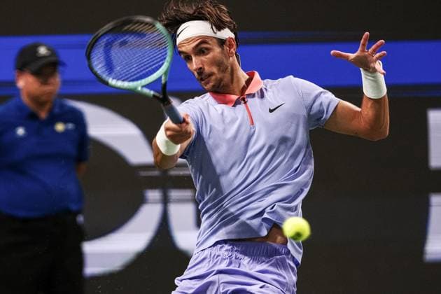 CHENGDU, CHINA - SEPTEMBER 24: Lorenzo Musetti of Italy competes in the Men s Singles Final match against Jerry Shang Juncheng of China on day 7 of 2024 Chengdu Open at Sichuan International Tennis Center on September 24, 2024 in Chengdu, Sichuan Province of China.  Copyright: xVCGx 111519903751