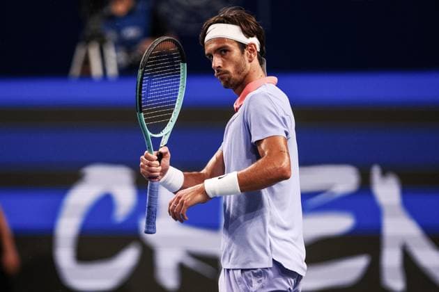 CHENGDU, CHINA - SEPTEMBER 24: Lorenzo Musetti of Italy in action in the Men s Singles Final match against Jerry Shang Juncheng of China on day 7 of 2024 Chengdu Open at Sichuan International Tennis Center on September 24, 2024 in Chengdu, Sichuan Province of China.  Copyright: xVCGx 111519903729