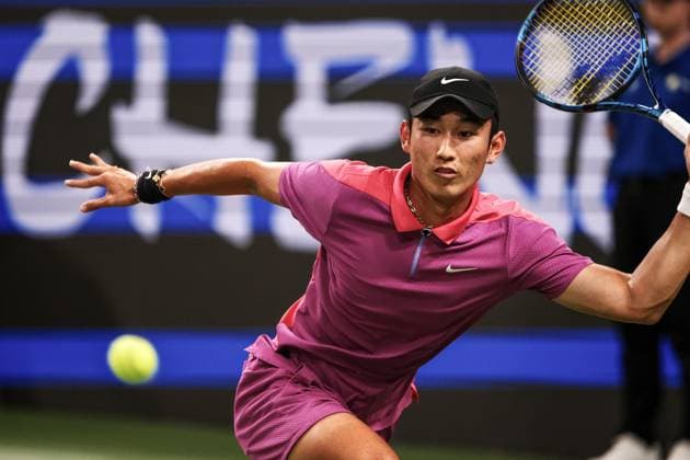 CHENGDU, CHINA - SEPTEMBER 24: Jerry Shang Juncheng of China competes in the Men s Singles Final match against Lorenzo Musetti of Italy on day 7 of 2024 Chengdu Open at Sichuan International Tennis Center on September 24, 2024 in Chengdu, Sichuan Province of China.  Copyright: xVCGx 111519903722