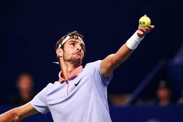 CHENGDU, CHINA - SEPTEMBER 24: Lorenzo Musetti of Italy competes in the Men s Singles Final match against Jerry Shang Juncheng of China on day 7 of 2024 Chengdu Open at Sichuan International Tennis Center on September 24, 2024 in Chengdu, Sichuan Province of China.  Copyright: xVCGx 111519903711