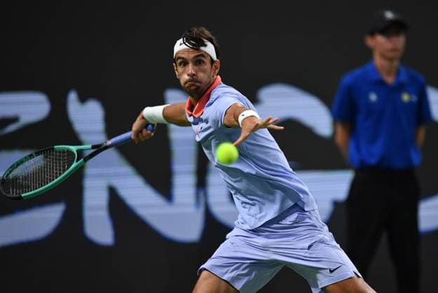 CHENGDU, CHINA - SEPTEMBER 24: Lorenzo Musetti of Italy competes in the Men s Singles Final match against Jerry Shang Juncheng of China on day 7 of 2024 Chengdu Open at Sichuan International Tennis Center on September 24, 2024 in Chengdu, Sichuan Province of China.  Copyright: xChinaxNewsxServicex 111519903058