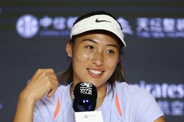 BEIJING, CHINA - SEPTEMBER 24: Zheng Qinwen of China talks to the media on day two of 2024 China Open at National Tennis Center on September 24, 2024 in Beijing, China.  Copyright: xVCGx 111519844569