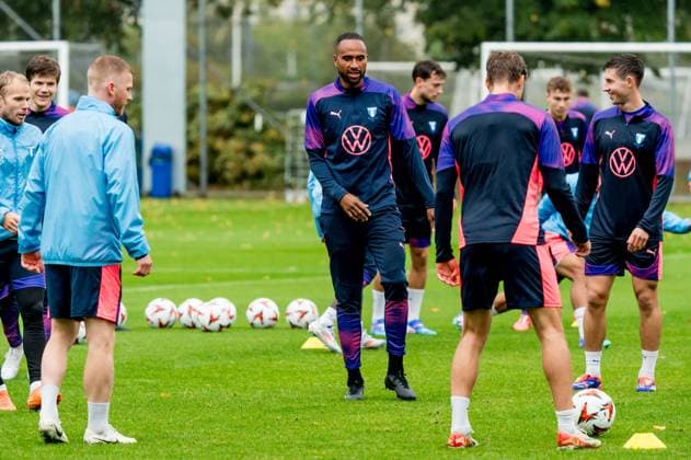 240925 Isaac Kiese Thelin of Malmö FF during a training session with Malmö FF on September 25, 2024 in Malmö Photo Christian Örnberg BILDBYRAN COP 166 CO0469 fotboll football soccer fotball uefa europa league träning practice training malmö ff bbeng  Copyright: CHRISTIANxÖRNBERG BB240925CO020