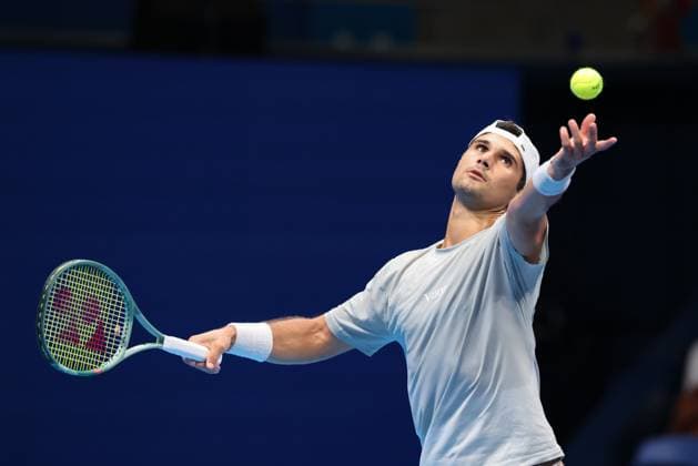 Marcos Giron USA , Konishita Group Japan Open Tennis Championships, Tokyo, Japan, Kinoshita Group Japan Open Tennis Championships, Mattia Bellucci ITA , Marc Giron Copyright: xJuergenxHasenkopfx