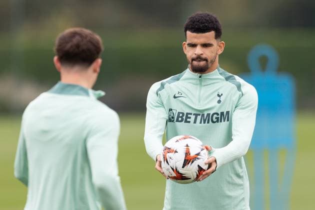 Tottenham Hotspur 25 09 2024. Training Session Tottenham Hotspur forward Dominic Solanke (19) during the training session for Tottenham Hotspur, ahead of the Europa League match against Qarabag at Tottenham Hotspur Stadium, London, United Kingdom on 25 September 2024. London Tottenham Hotspur Stadium London United Kingdom Editorial use only , Copyright: xIanxStephenx PSI-20486-0018