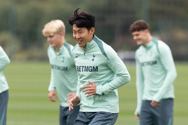 Tottenham Hotspur 25 09 2024. Training Session Tottenham Hotspur forward Son Heung-Min (7) during the training session for Tottenham Hotspur, ahead of the Europa League match against Qarabag at Tottenham Hotspur Stadium, London, United Kingdom on 25 September 2024. London Tottenham Hotspur Stadium London United Kingdom Editorial use only , Copyright: xIanxStephenx PSI-20486-0033