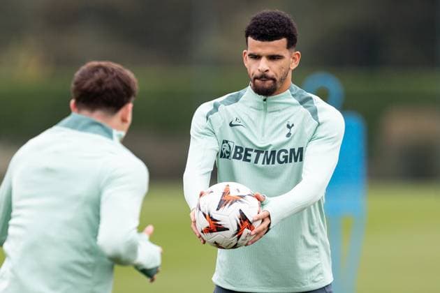 Tottenham Hotspur 25 09 2024. Training Session Tottenham Hotspur forward Dominic Solanke (19) during the training session for Tottenham Hotspur, ahead of the Europa League match against Qarabag at Tottenham Hotspur Stadium, London, United Kingdom on 25 September 2024. London Tottenham Hotspur Stadium London United Kingdom Editorial use only , Copyright: xIanxStephenx PSI-20486-0041