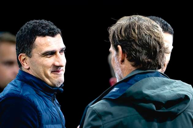 AZ Alkmaar trainer Maarten Martens, during the match AZ Elfsborg at the AZ Stadium for the UEFA Europa League League phase Matchday 1 season 2024 2025 in ALKMAAR, Netherlands on 25 september 2024, photo by Marcel van Dorst EYE4images DeFodi Images Defodi 746 190439 Defodi-746