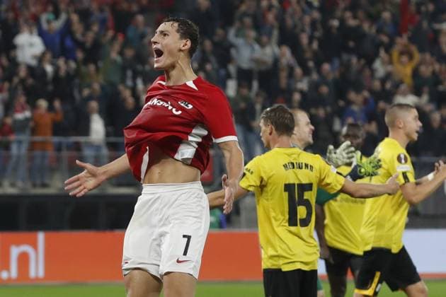 ALKMAAR - Ruben van Bommel of AZ Alkmaar celebrates 1-1 during the UEFA Europa League match between AZ Alkmaar and IF Elfsborg at AFAS stadium on Sept. 25, 2024 in Alkmaar, Netherlands. ANP BART STOUTJESDIJK UEFA Europa League 2024 25 League Phase MD1 2024 25 xVIxANPxSportx xxANPxIVx 509361710 originalFilename: 509361710.jpg