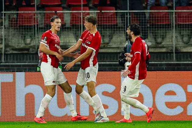 ALKMAAR - 25-09-2024, AFAS Stadium. UEFA Europa League, season 2024 2025 during the match AZ - Elfsborg. AZ player Ruben van Bommel celebrating the goal. 1-1. AZ - Elfsborg  x26338620x Copyright: