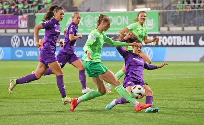 Women UWCL VfL Wolfsburg vs AC Florence Wolfsburg, 25 09 2024, Football, Women, Season 24 25, Women s Champions League, Qualification, 2 Round, Second leg, VfL Wolfsburg vs ACF Fiorentina, Picture shows Jule Brand VfL, 29 Wolfsburg