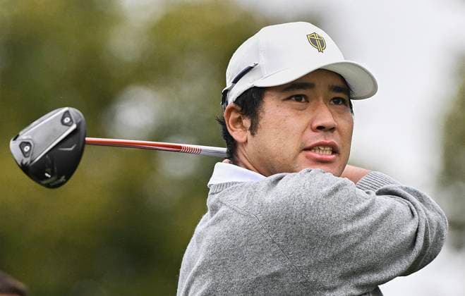September 25, 2024, Montreal, Pq, Canada: International team member Hideki Matsuyama of Japan tees off during a practice round at the Presidents Cup at Royal Montreal Golf Club in Montreal, Wednesday, September 25, 2024. Canada News - September 25, 2024  - ZUMAc35_ 20240925_zaf_c35_040 Copyright: xGrahamxHughesx
