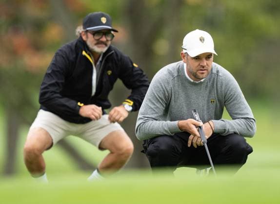 September 25, 2024, Montreal, Pq, CANADA: International team member Corey Conners of Canada lines up a putt on the 12th hole during practice at the Presidents Cup golf tournament at the Royal Montreal Golf Club, Wednesday, Sept. 25, 2024 in Montreal. Canada News - September 25, 2024  - ZUMAc35_ 20240925_zaf_c35_026 Copyright: xChristinnexMuschix