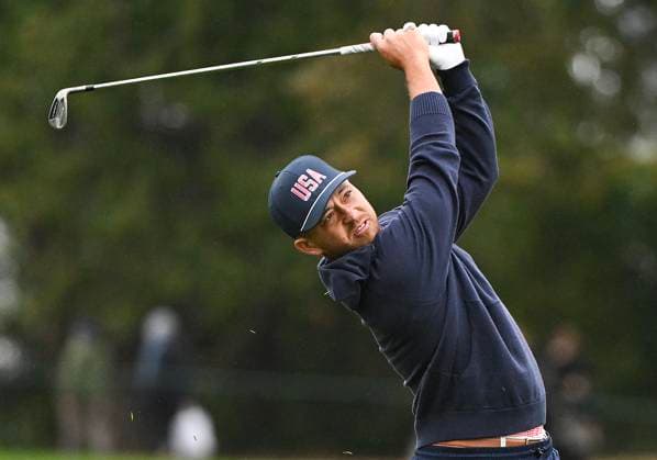 September 25, 2024, Montreal, Pq, Canada: United States team member Xander Schauffele plays an approach shot during a practice round at the Presidents Cup at Royal Montreal Golf Club in Montreal, Wednesday, Sept. 25, 2024. Canada News - September 25, 2024  - ZUMAc35_ 20240925_zaf_c35_027 Copyright: xGrahamxHughesx