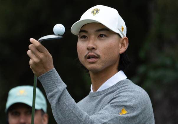 September 25, 2024, Ile Bizard, Pq, Canada: International team player Min Woo Lee, from Australia, keep his eyes on a ball as he waits to tee off during practice at the Presidents Cup golf tournament at the Royal Montreal Golf Club, Wednesday, Sept. 25, 2024 in Montreal. Canada News - September 25, 2024  - ZUMAc35_ 20240925_zaf_c35_015 Copyright: xRyanxRemiorzx